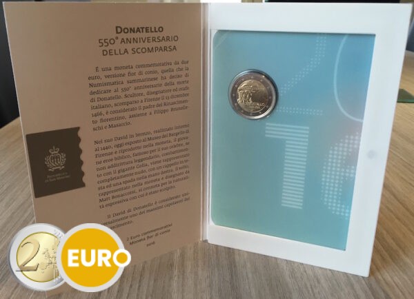 2 euros San Marino 2016 - Donatello BU FDC