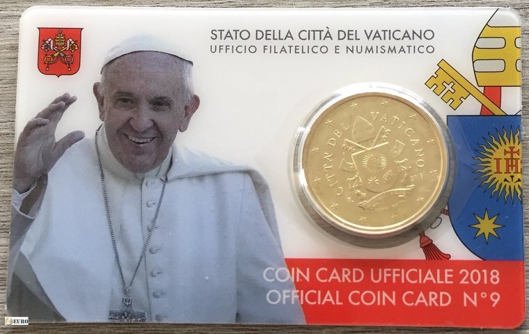 50 cents Vatican 2018 coincard n°9