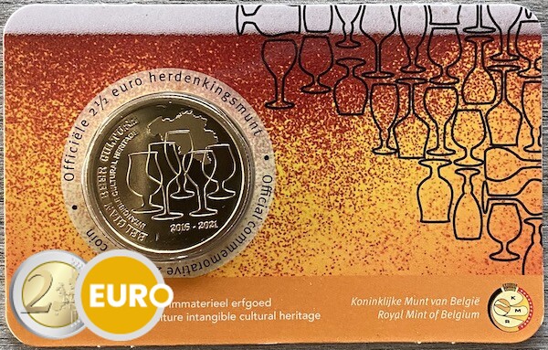 2,50 euros Belgique 2021 - Culture de la bière 5 ans héritage BU FDC Coincard NL