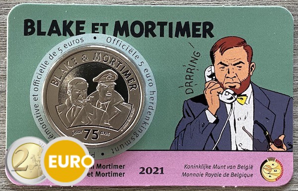 5 euros Belgique 2021 - Blake et Mortimer BU FDC Coincard en relief