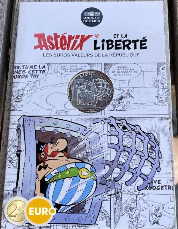 10 euros Francia 2015 - Asterix libertad La hoz de oro - en coincard