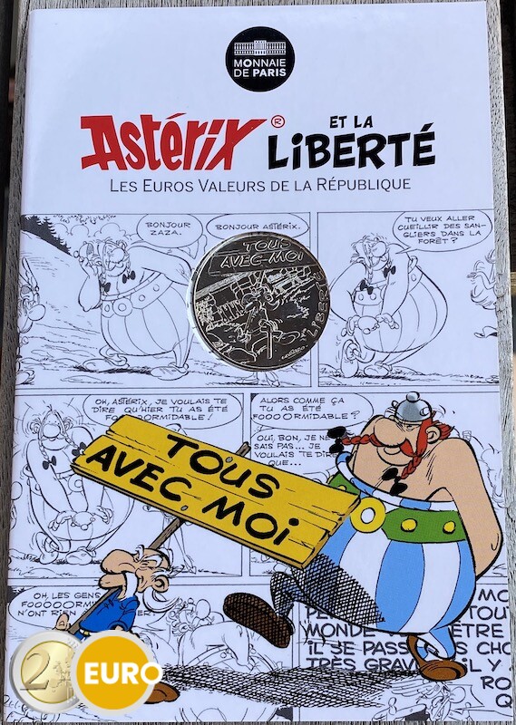 10 euros France 2015 - Asterix Liberté Manifestation - en cartelette