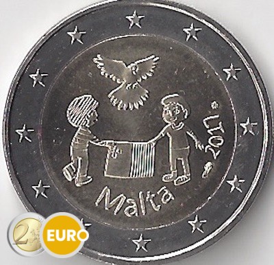 2 euros Malte 2017 - Paix UNC poinçon MdP