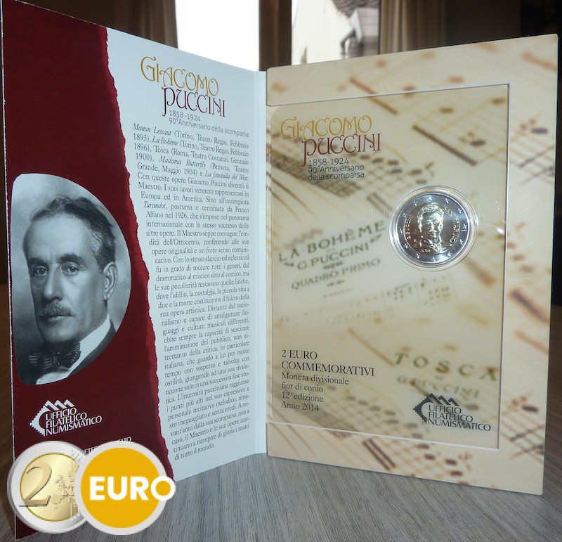 2 euros Saint-Marin 2014 - Giacomo Puccini BU FDC