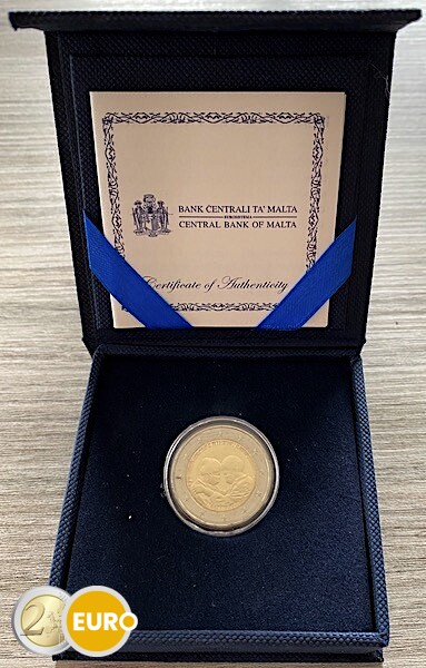 2 euros Malte 2021 - Héros de la pandémie UNC boîte poinçon MdP avec certificat