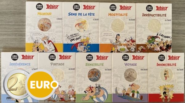 9 x 10 euro Frankrijk 2022 - Asterix UNC in blister - deel 1