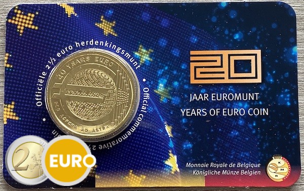 2,50 euros Belgique 2022 - 20 ans euro BU FDC Coincard NL