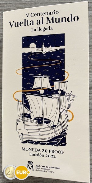 2 euros Espagne 2022 - 500 ans première circumnavigation BE Proof