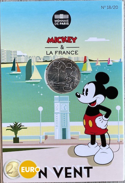 10 euros Francia 2018 - Mickey Buen viento - en coincard