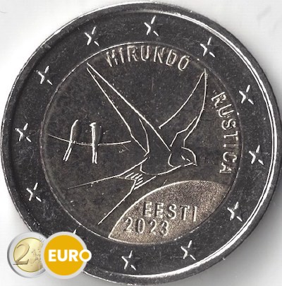 2 euros Estonie 2023 - Hirondelle rustique UNC