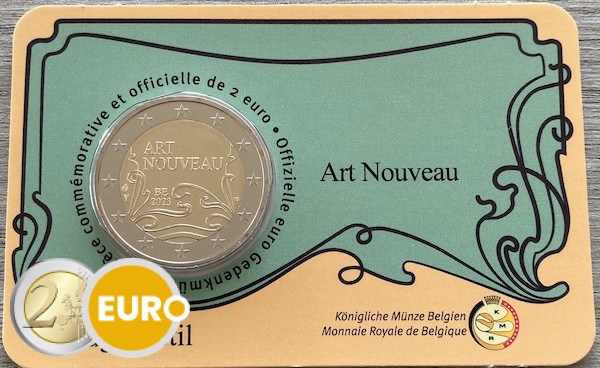 2 euro Belgium 2023 - Art nouveau BU FDC Coincard FR