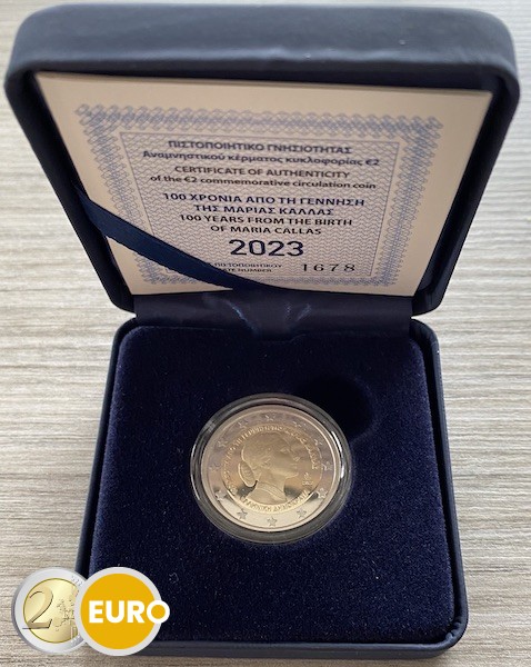 2 euros Grecia 2023 - María Callas BE Proof