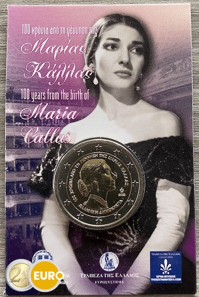 2 euros Grecia 2023 - María Callas BU FDC Coincard