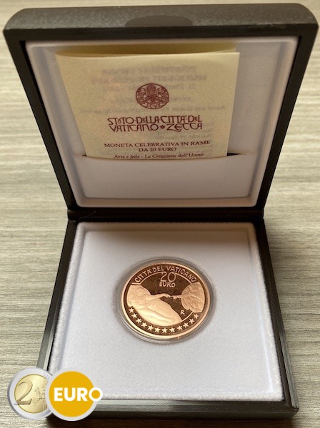 20 euros Vaticano 2023 - Creación de Adán BE Proof cobre