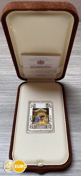 25 euros Vaticano 2023 - Navidad BE Proof Plata coloreada