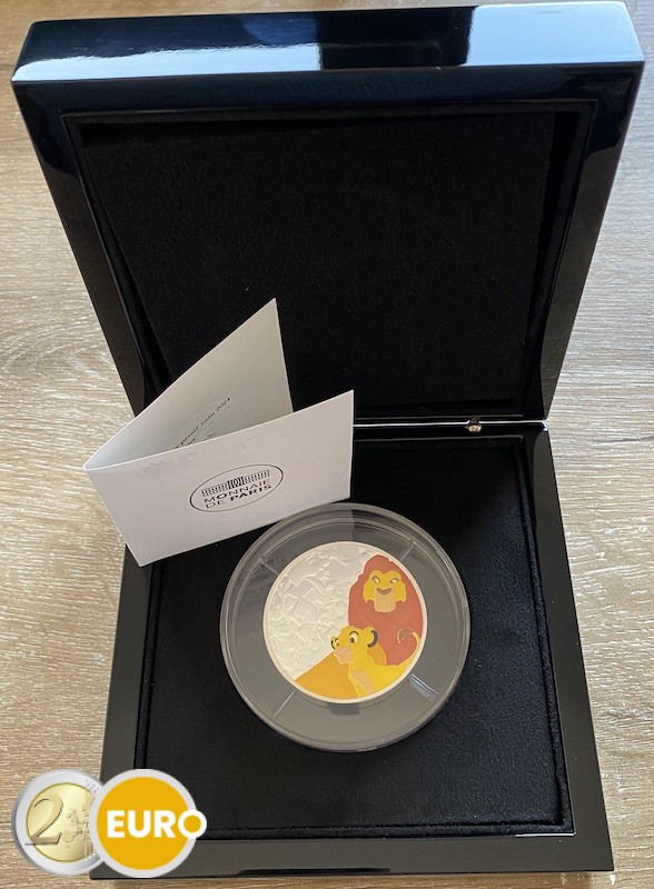 50 euros France 2024 - 30 ans Le Roi Lion BE Proof 5oz argent colorisé