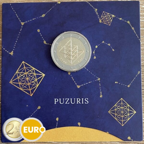 2 euros Lettonie 2024 - Himmeli Puzuris mobile en paille BU FDC Coincard
