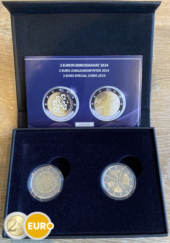 2 x 2 euros Finlande 2024 - Élections et Gesellius, Lindgren, Saarinen BE Proof