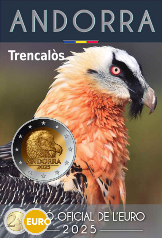 2 euros Andorre 2025 - Gypaète barbu BU FDC Coincard