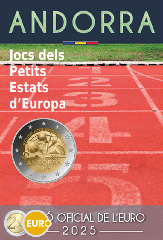 2 euros Andorre 2025 - Jeux des petits États d'Europe BU FDC Coincard