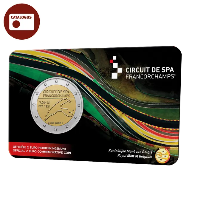 2 euros Belgique 2025 - Spa-Francorchamps BU FDC Coincard NL