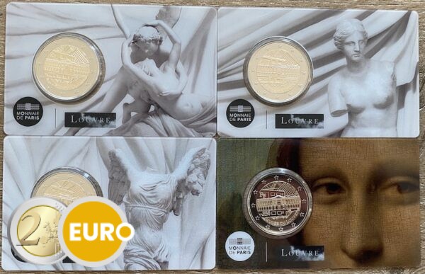 4 x 2 euros France 2025 - Louvre BU FDC Coincard