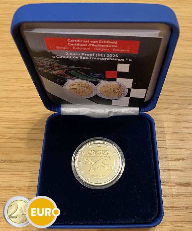 2 euros Belgique 2025 - Spa-Francorchamps BE Proof