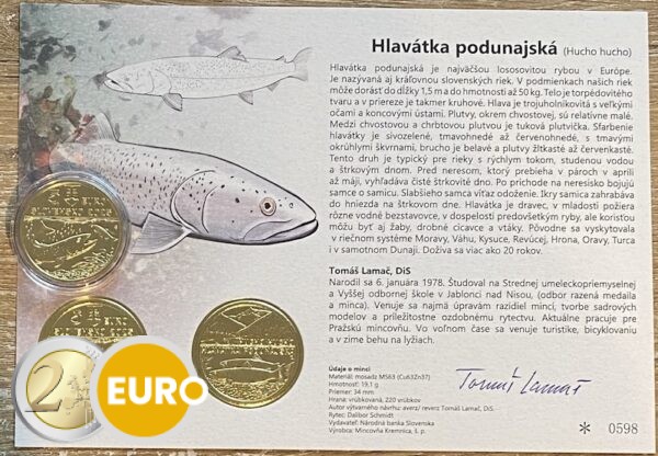 5 euros Slovaquie 2025 - Saumon du Danube UNC avec certificat d’authenticité