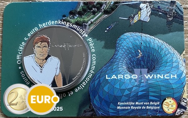 5 euros Belgique 2025 - Largo Winch BU FDC Coincard colorisé