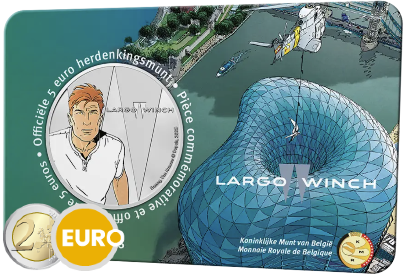 5 euros Belgique 2025 - Largo Winch BU FDC Coincard colorisé
