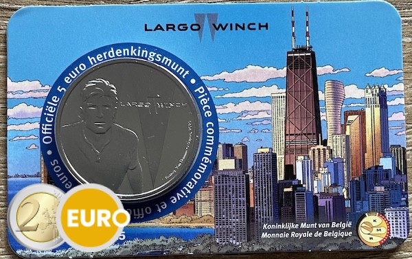 5 euros Belgique 2025 - Largo Winch BU FDC Coincard en relief