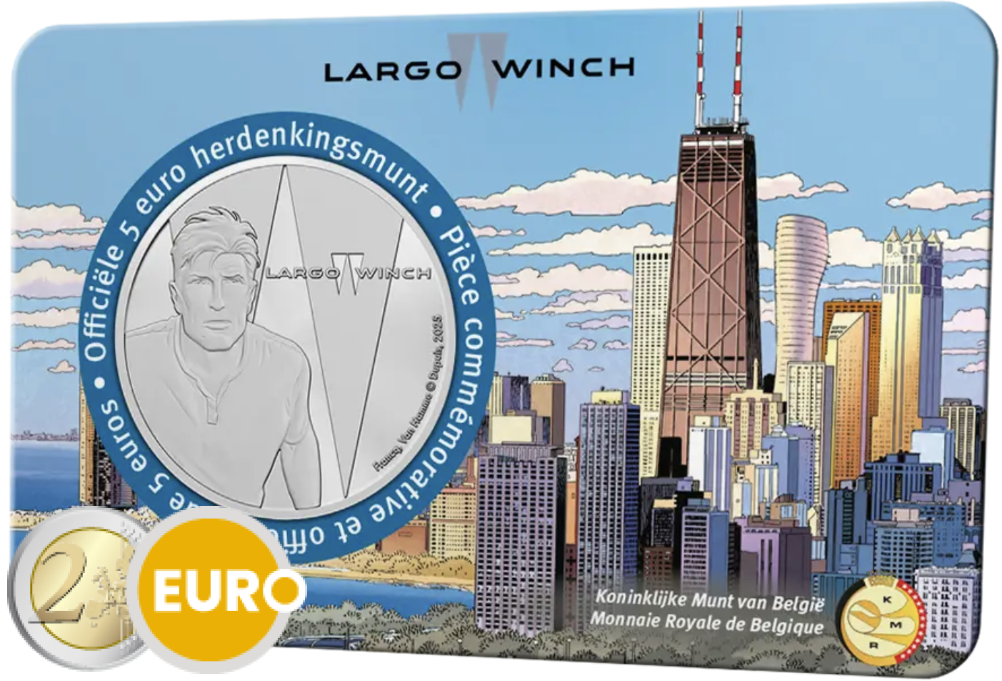 5 euros Belgique 2025 - Largo Winch BU FDC Coincard en relief