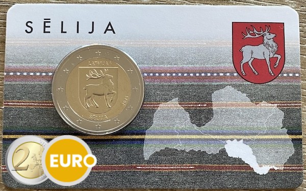 2 euros Letonia 2025 - Escudo de armas de Sēlija BU FDC Coincard