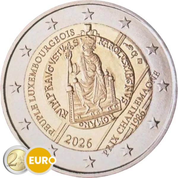 2 euros Luxembourg 2026 - Prix Charlemagne BU FDC Coincard poinçon KNM