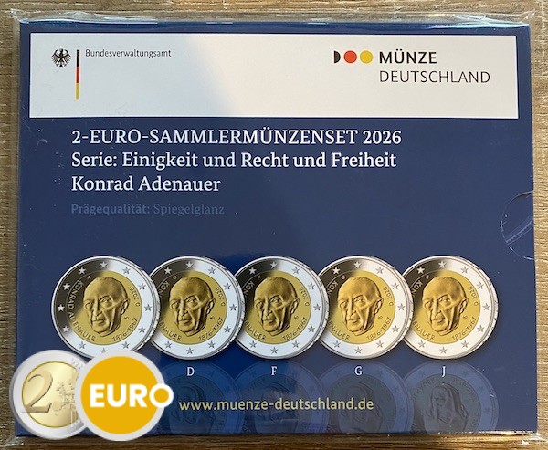 2 euros Allemagne 2026 - ADFGJ Konrad Adenauer BE Proof