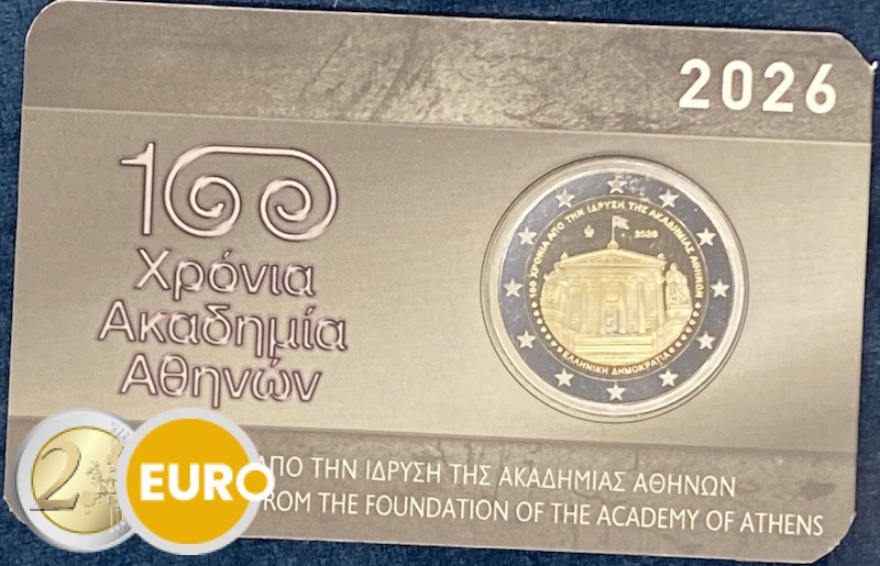 2 euros Grèce 2026 - Académie d’Athènes BU FDC Coincard