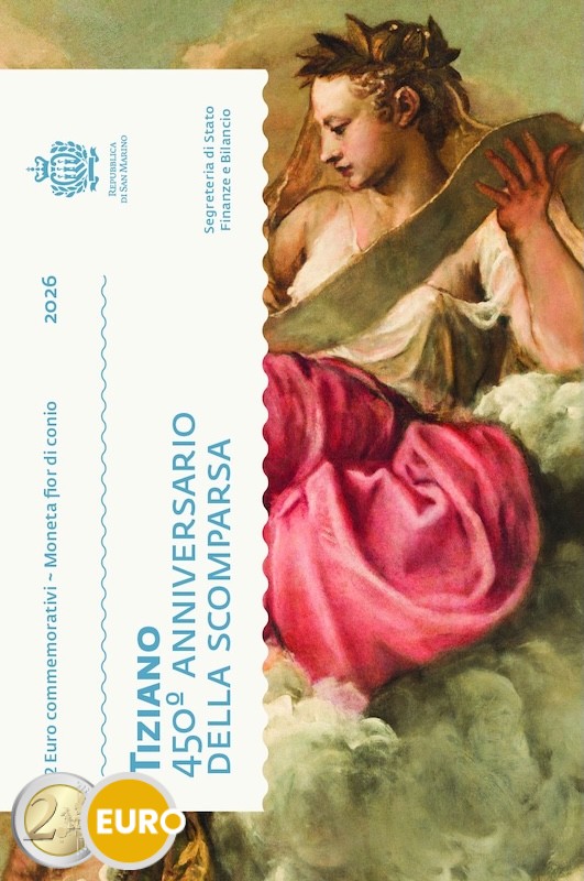 2 euros Saint-Marin 2026 - Titien Tiziano Vecellio BU FDC