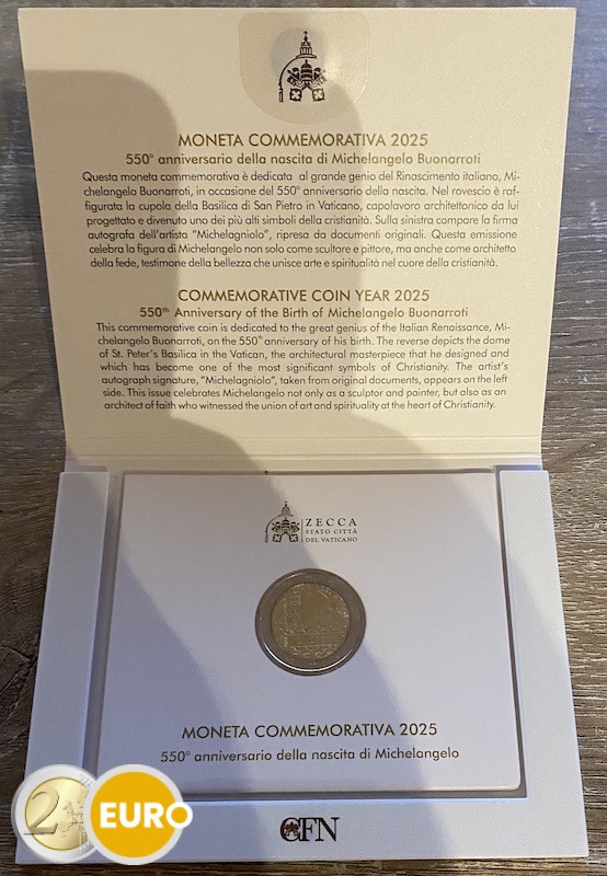 2 euros Vatican 2025 - Michel-Ange Michelangelo BU FDC