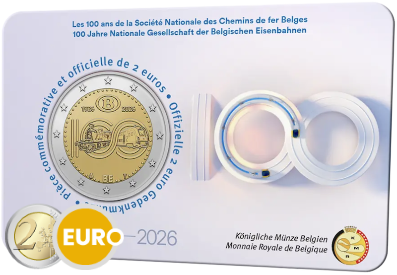 2 euros Belgique 2026 - SNCB BU FDC Coincard FR