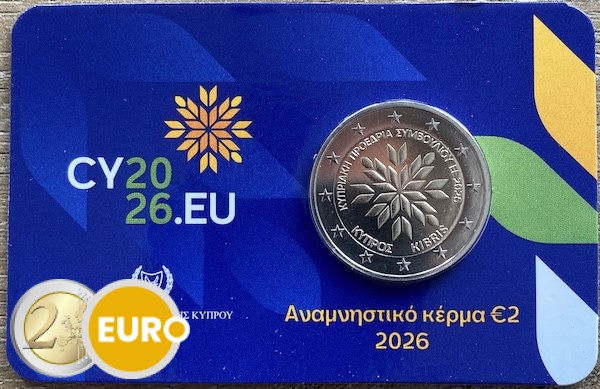 2 euros Chypre 2026 - Présidence de l'UE BU FDC Coincard