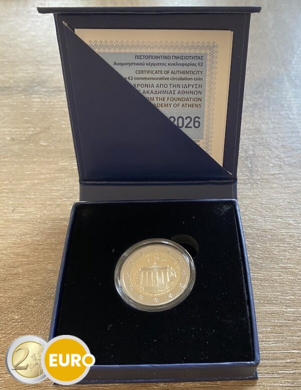 2 euros Grèce 2026 - Académie d’Athènes BE Proof