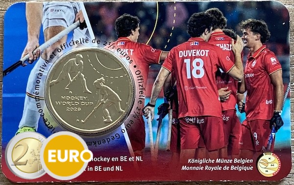 2,50 euros Belgique 2026 - Championnat du monde de hockey BU FDC Coincard FR