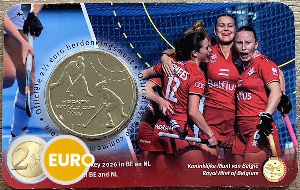 2,50 euros Belgique 2026 - Championnat du monde de hockey BU FDC Coincard NL