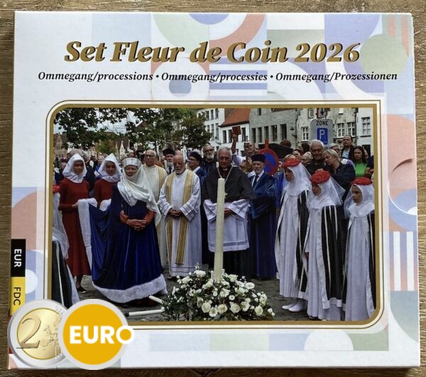 Euro set BU FDC Belgium 2026 Ommegang - Processions