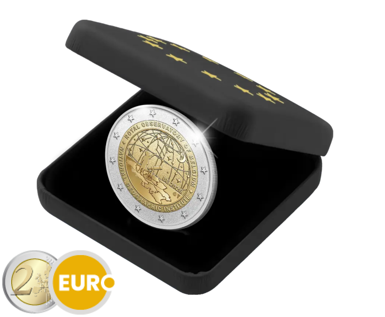 2 euros Belgique 2026 - Institut géographique national et Observatoire royal BE Polissage inversé
