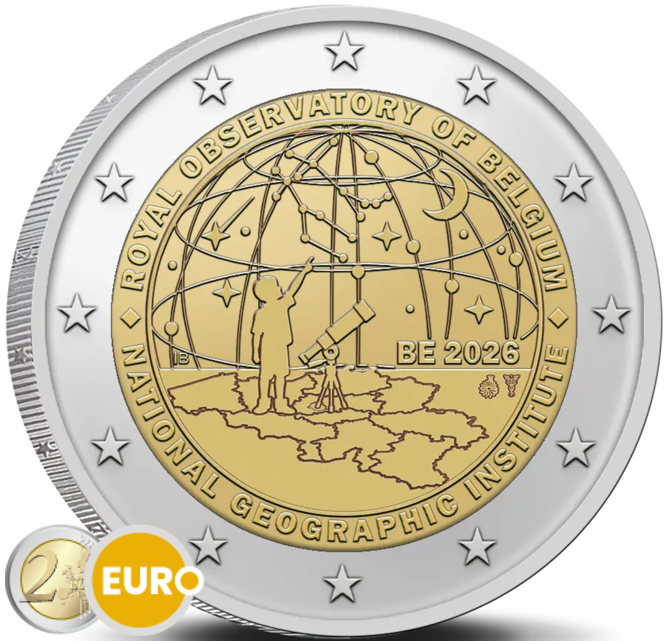2 euros Belgique 2026 - Institut géographique national et Observatoire royal UNC